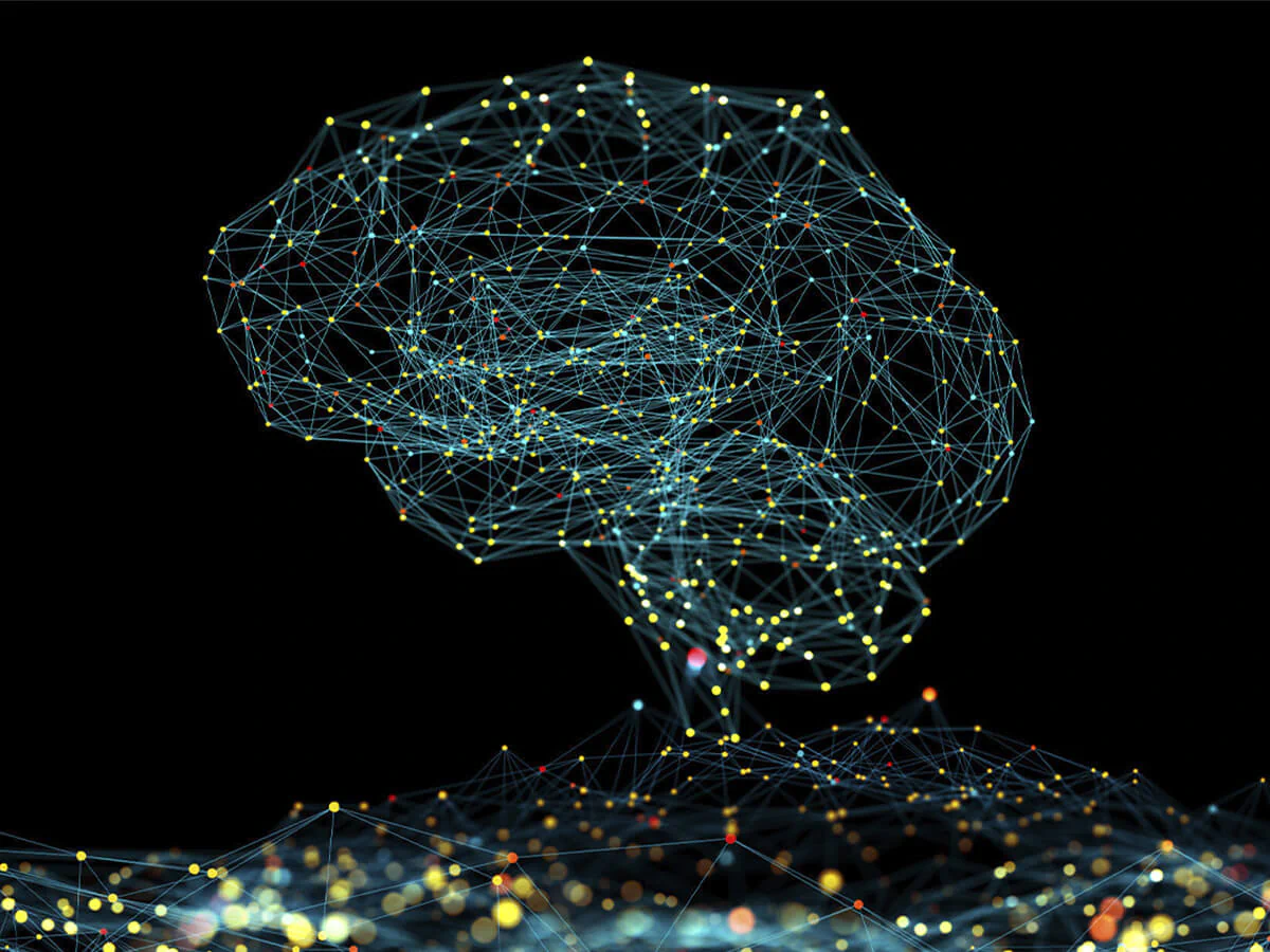 Simulation, Modellierung und Digitalisierung Bildbeschreibung / description: Das Gehirn ist dargestellt durch Punkte und Linien.